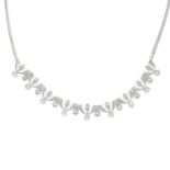 A brilliant and single-cut diamond necklace.Estimated total diamond weight 2.20cts,