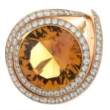 An 18ct gold citrine,