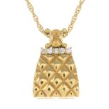 A diamond handbag pendant,