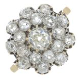 An old-cut diamond cluster ring.Principal diamond estimated weight 0.50ct,