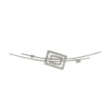 An 18ct gold brilliant-cut diamond abstract bar brooch.Estimated total diamond weight 1ct,