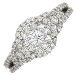 A brilliant-cut diamond cluster ring.Estimated total diamond weight 1ct,