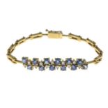 A mid 20th century sapphire and single-cut diamond bracelet,