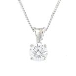 A 9ct gold brilliant-cut diamond pendant,