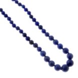 A lapis lazuli single-strand necklace.