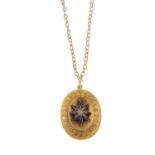 A late Victorian gold old-cut diamond and enamel locket,