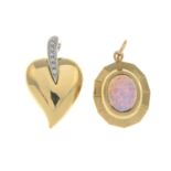 9ct gold synthetic opal pendant,