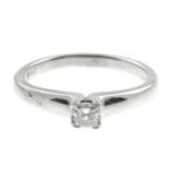 A 9ct gold diamond single-stone ring.Diamond weight 0.25cts,