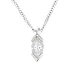 A marquise-shape diamond pendant,