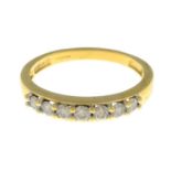 An 18ct gold diamond half eternity ring.Estimated total diamond weight 0.35ct,