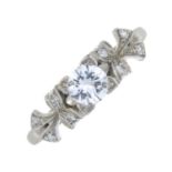 A cubic zirconia single-stone ring,
