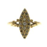 An Edwardian18ct gold diamond ring.One diamond deficient.Hallmarks for Chester,