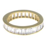 An 18ct gold cubic zirconia full eternity ring.Hallmarks for Edinburgh.