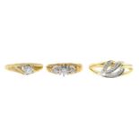 14ct gold diamond band ring,