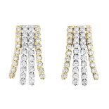 A pair of 18ct gold brilliant-cut diamond drop earrings.Total diamond weight 0.43ct.Hallmarks for