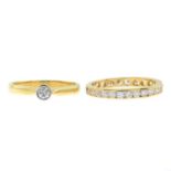 18ct gold diamond single-stone ring,