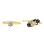 18ct gold diamond single-stone ring,