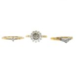 9ct gold diamond single-stone ring,