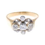 An early 20th century old and rose-cut diamond dress ring,