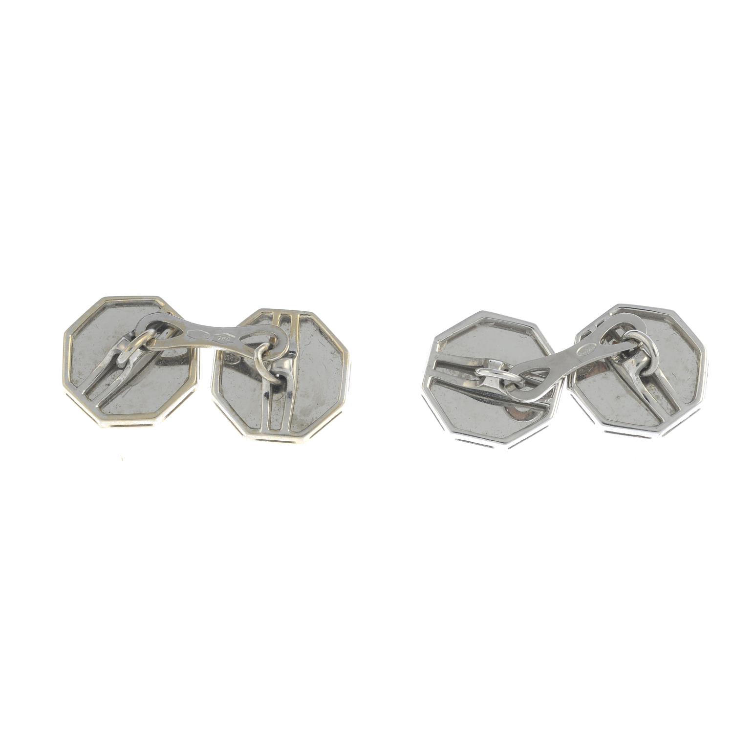 A pair of single-cut diamond cufflinks.Italian marks. - Image 2 of 3