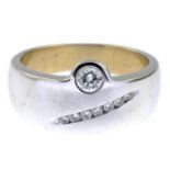 A brilliant-cut diamond ring.Principal diamond estimated weight 0.15ct,