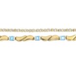 9ct gold diamond line bracelet,