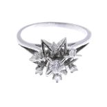 A diamond star cluster ring.