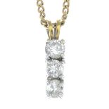 An 18ct gold diamond pendant,