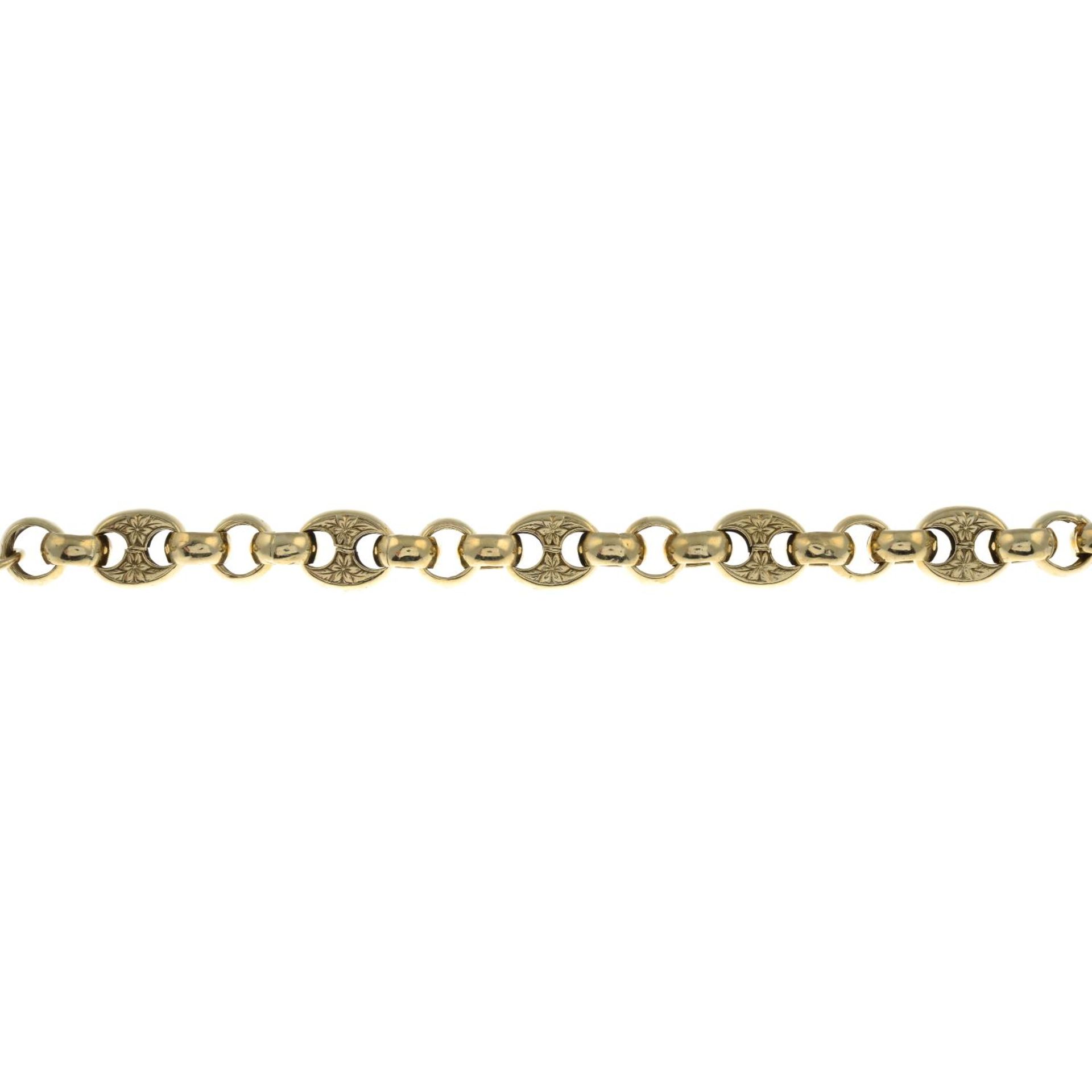A 9ct gold fancy-link bracelet.Hallmarks for Edinburgh, 2006.Length 20cms.
