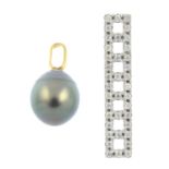 Cultured pearl pendant,