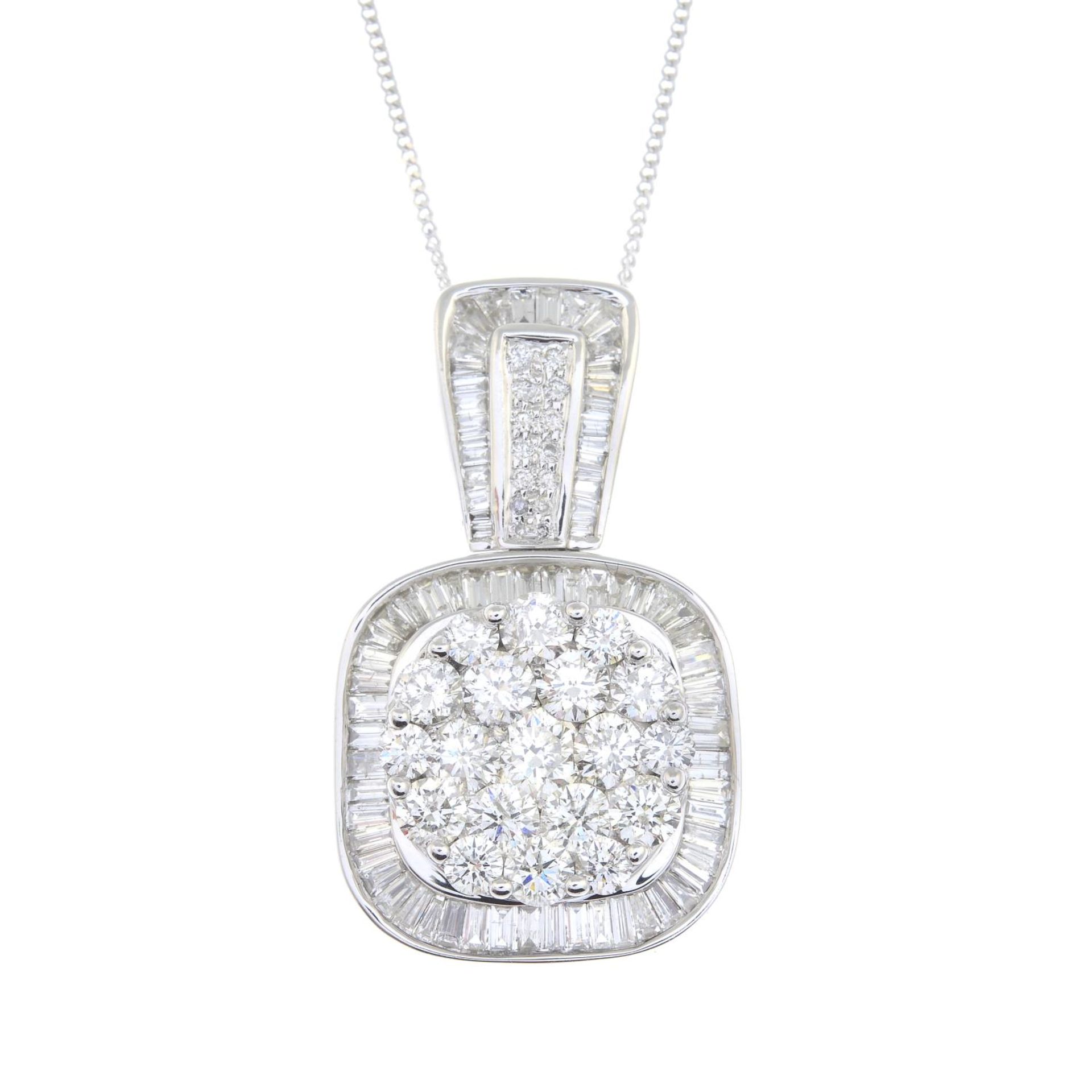 A vari-cut diamond cluster pendant, - Bild 5 aus 5