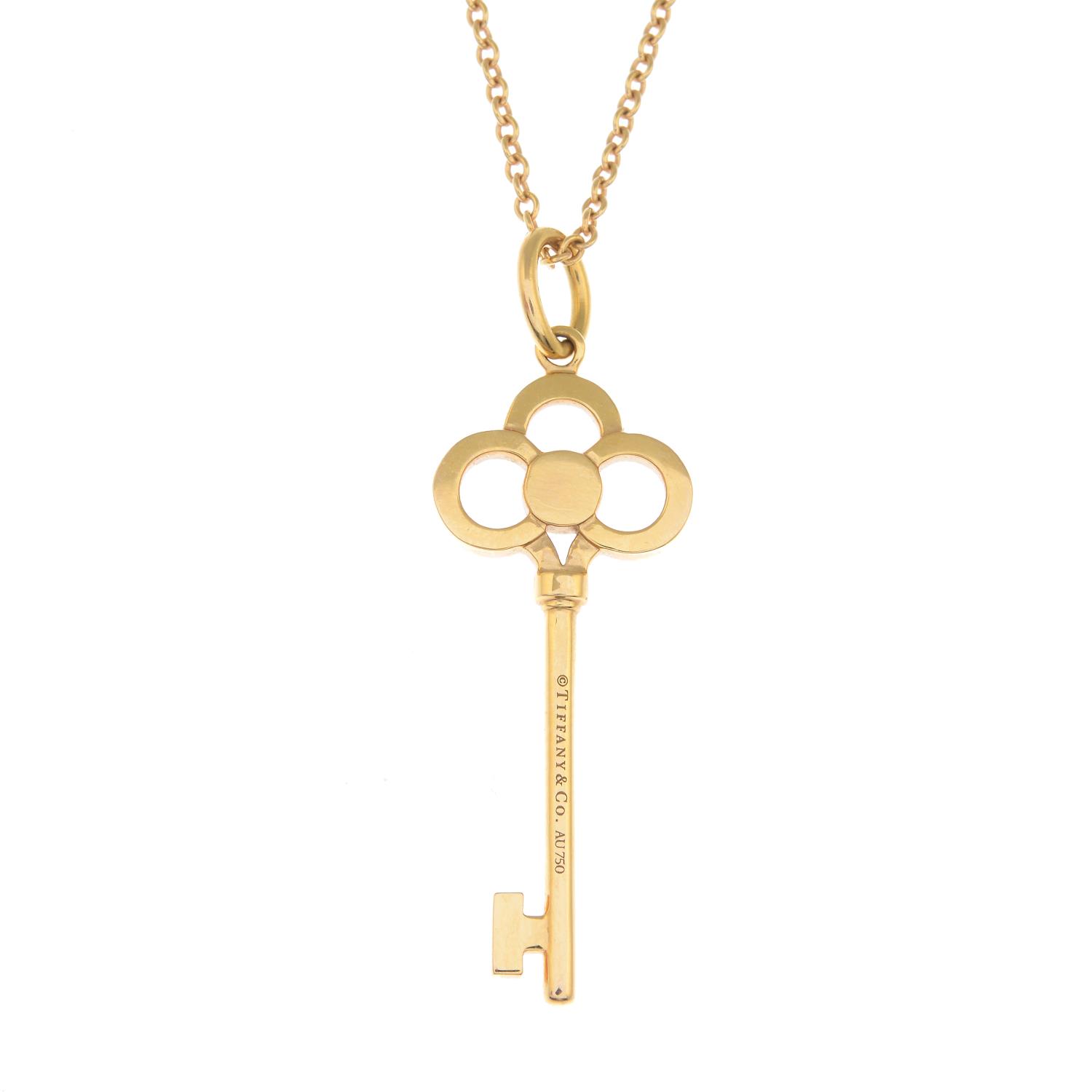 An 18ct gold diamond key pendant, with chain, by Tiffany & Co. - Image 4 of 5