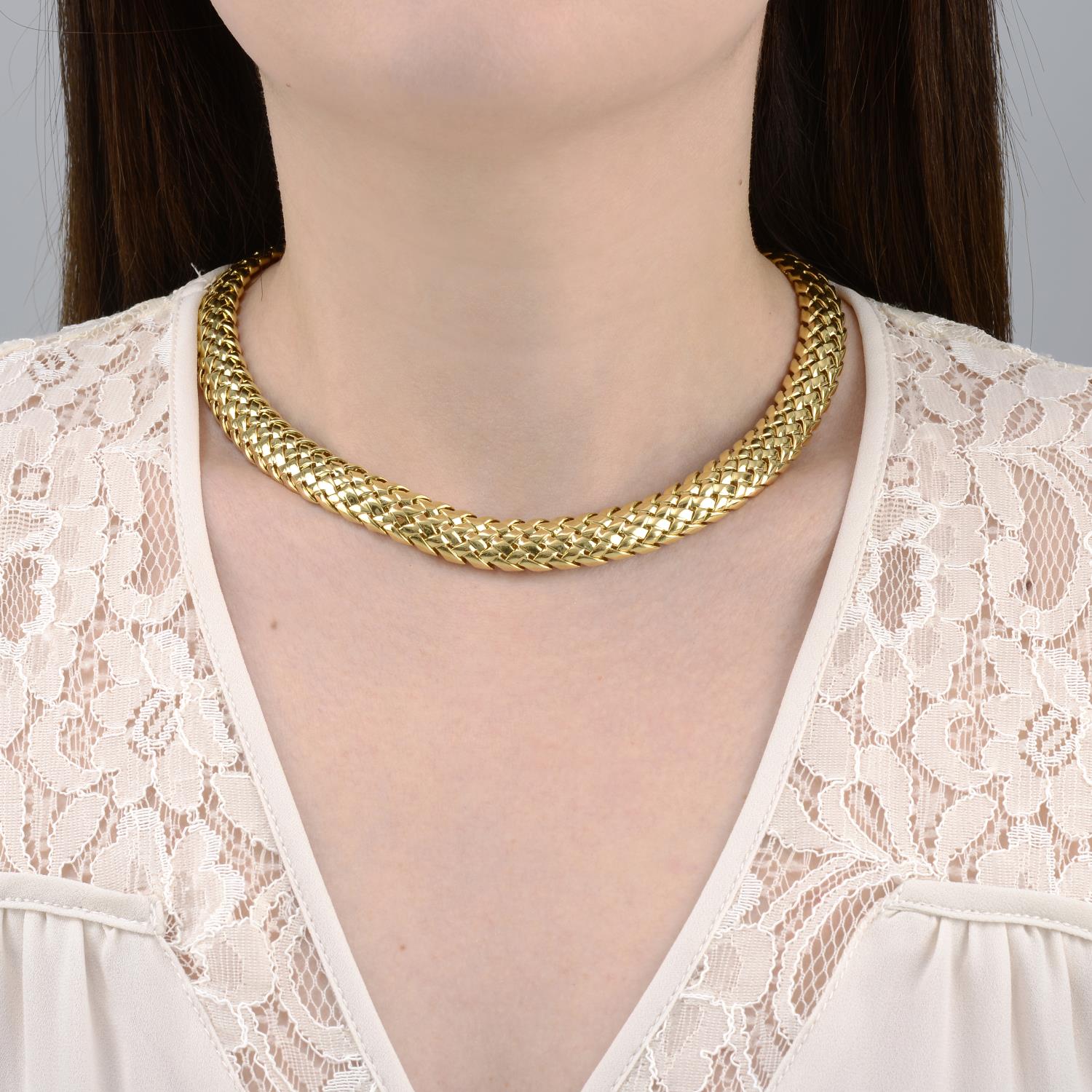 An 18ct gold 'Vannerie' collar necklace, by Tiffany & Co. - Image 3 of 5