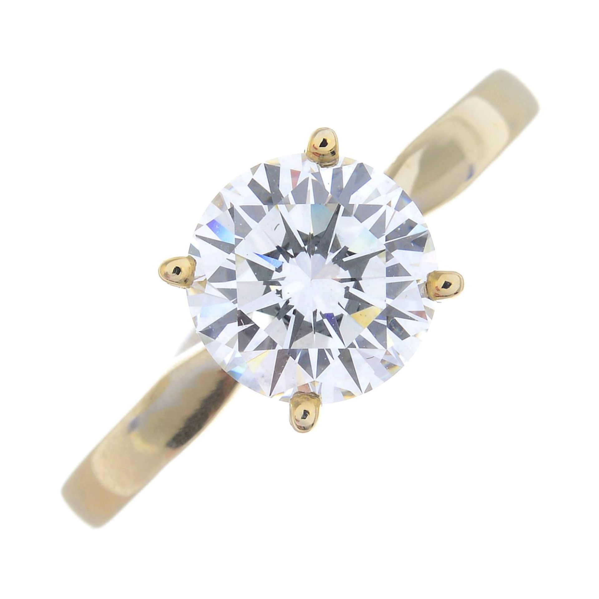 An 18ct gold brilliant-cut diamond single-stone ring.Diamond weight 1.49cts, - Bild 5 aus 5