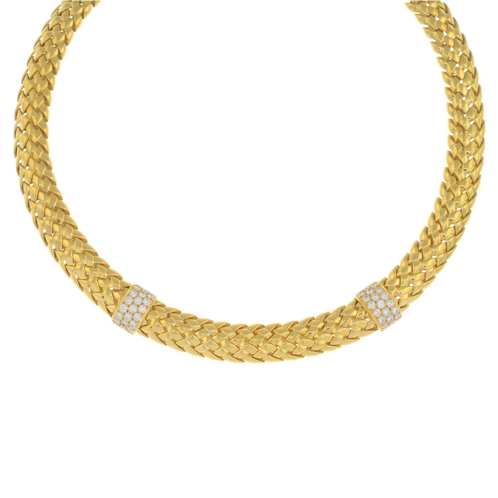 A pave-set diamond 'Vannerie' necklace, - Bild 5 aus 5
