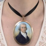 A late 18th to early 19th century portrait miniature pendant,