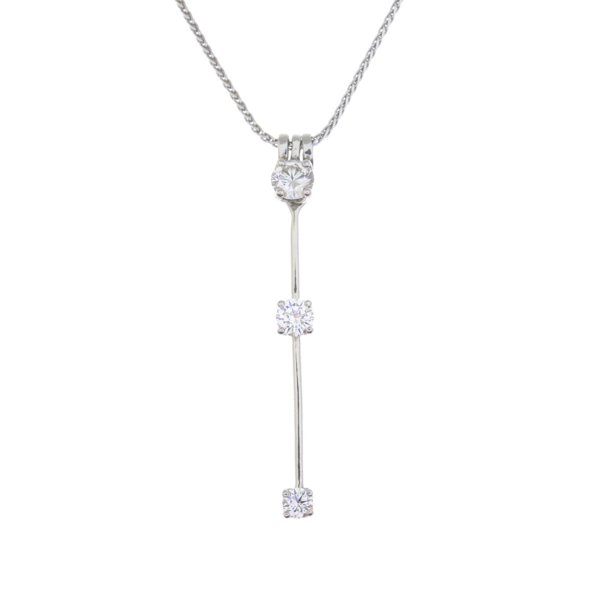 A platinum brilliant-cut diamond necklace, - Bild 5 aus 5