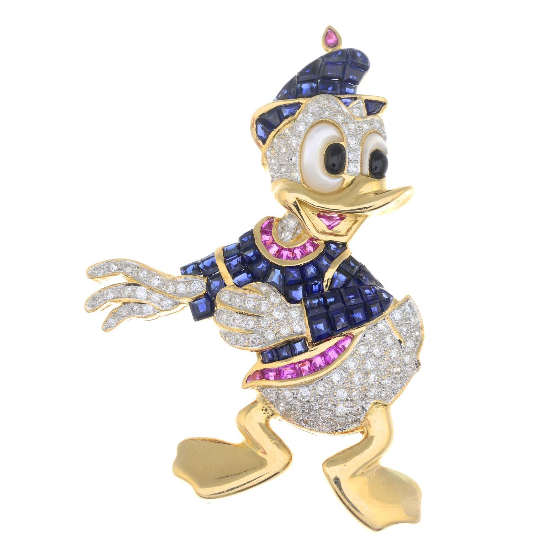 An 18ct gold pave-set diamond novelty duck brooch, - Bild 4 aus 4