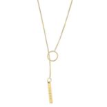 An 18ct gold 'Lariat' necklace, by Gucci.Signed and maker's marks for Gucci.