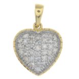An 18ct gold diamond heart pendant.Total diamond weight 0.50ct, stamped to mount.