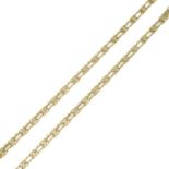 A 9ct gold fancy-link necklace.Hallmarks for 9ct gold.