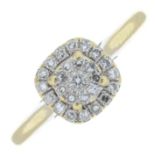 An 18ct gold diamond cluster ring.Estimated total diamond weight 0.25ct.