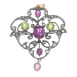 An early 20th century silver and gold tourmaline,