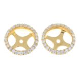 A pair of 18ct gold diamond stud earring jackets.Estimated total diamond weight 0.35ct.