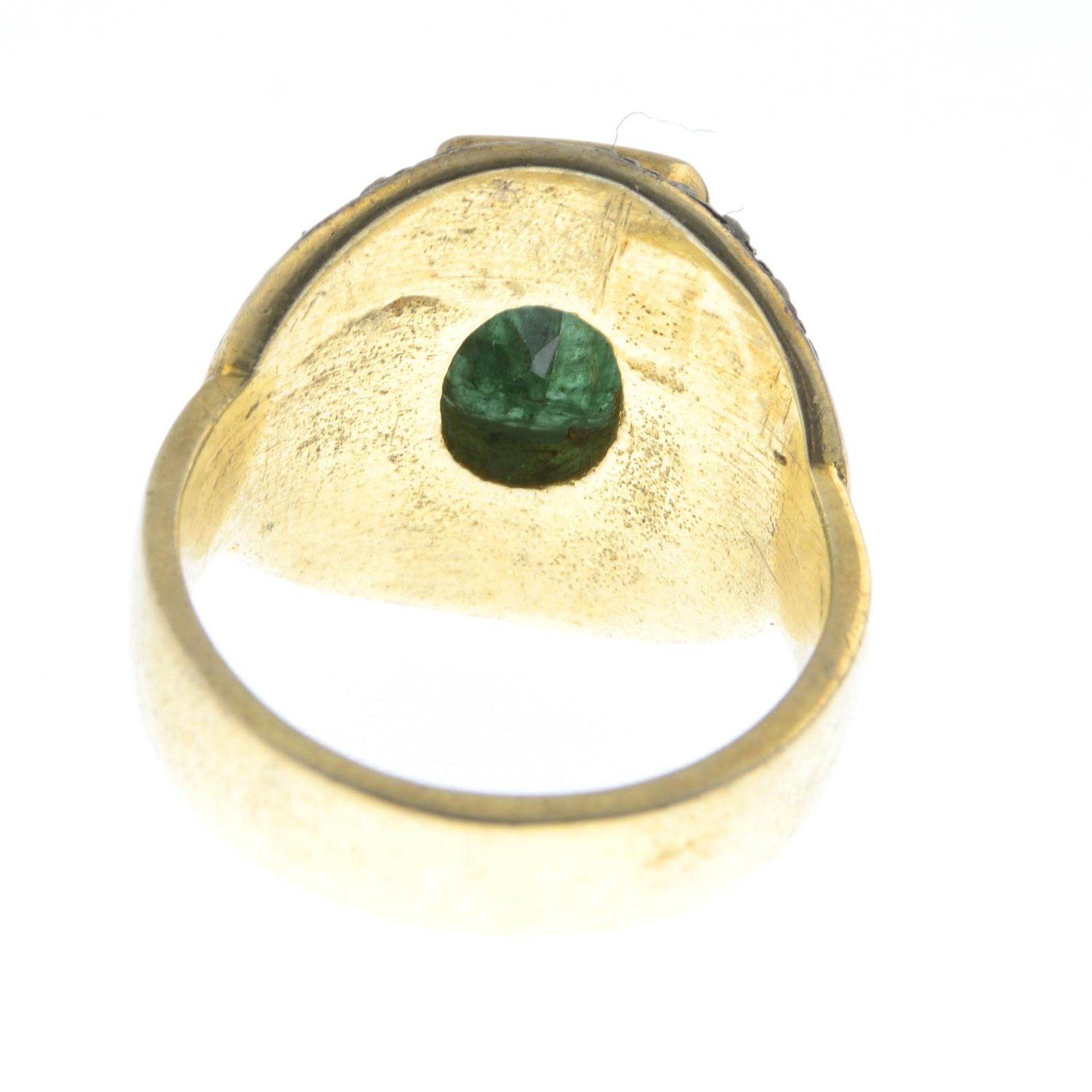 An emerald and diamond dress ring.Ring size R. - Bild 2 aus 2