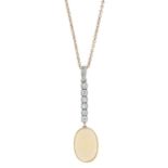 An opal and diamond pendant,