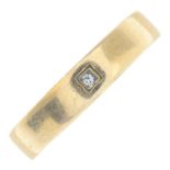 A square-shape diamond 'Cariad' band ring, by Clogau.Makers marks for Clogau.Ring size M1/2.