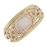 A 9ct gold opal bi-colour dress ring, by Clogau.Maker's marks for Clogau.