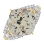 An 18ct gold diaspore and diamond dress ring.Estimated total diamond weight 0.10ct.