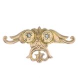 An Edwardian 9ct gold diamond brooch.Hallmarks for Birmingham, 1905.